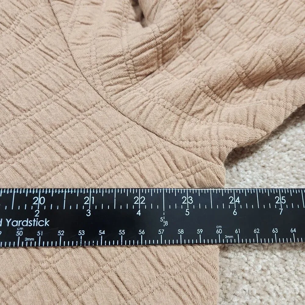 J. Crew Sweater Women XL Pale Mocha Quilted Mockneck Pullover NWT